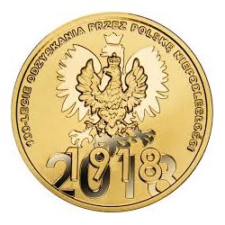 Złota moneta 1/4 uncji 100 Rocznica Odzyskania Niepodległości 2018