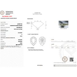 Diament Laboratoryjny Gruszka 1.00ct D VVS2 IGI LG700577768