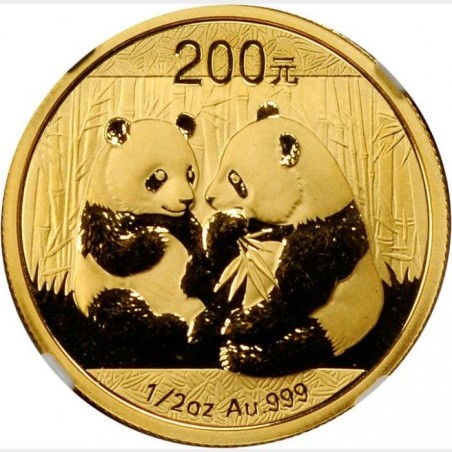 Złota moneta 1/2 uncji Chińska Panda 200 yuanów różne roczniki