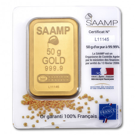Sztabka Złota 50 gramów SAAMP