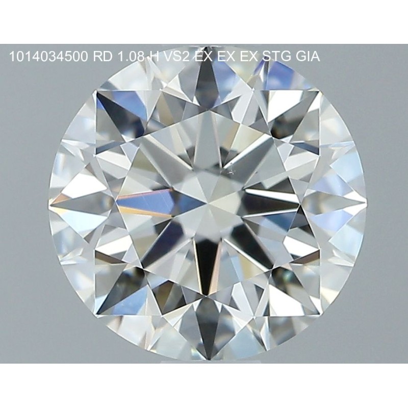 Diament szlif okrągły, 1.08ct, VS2, H, GIA 6495731111