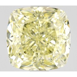 Diament o barwie fantazyjnej szlif poduszkowy modyfikowany, 0.9ct, VS1, Fancy Light Yellow, GIA 7521878085