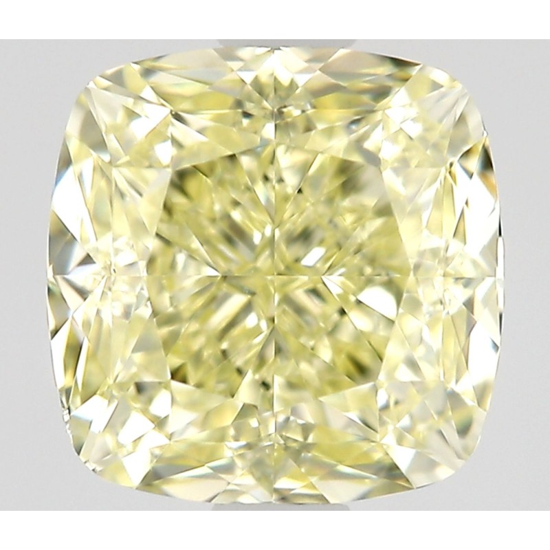 Diament o barwie fantazyjnej szlif poduszkowy modyfikowany, 0.9ct, VS1, Fancy Light Yellow, GIA 7521878085