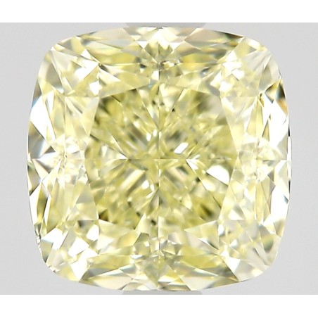Diament o barwie fantazyjnej szlif poduszkowy modyfikowany, 0.9ct, VS1, Fancy Light Yellow, GIA 7521878085