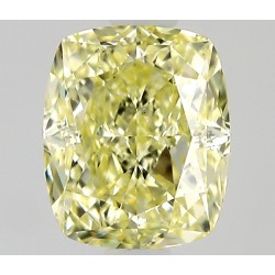 Diament o barwie fantazyjnej szlif poduszkowy modyfikowany, 0.51ct, VS2, Fancy Light Yellow, GIA 2538065686