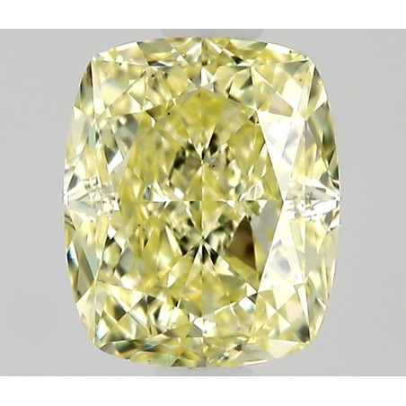 Diament o barwie fantazyjnej szlif poduszkowy modyfikowany, 0.51ct, VS2, Fancy Light Yellow, GIA 2538065686