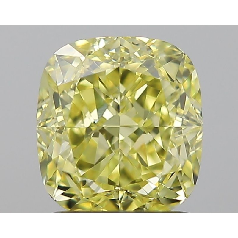 Diament o barwie fantazyjnej szlif poduszkowy modyfikowany, 1.61ct, VVS2, Fancy Intense Yellow, GIA 5231102975