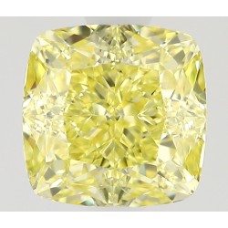 Diament o barwie fantazyjnej szlif poduszkowy modyfikowany, 0.9ct, VVS2, Fancy Intense Yellow, GIA 2506668977