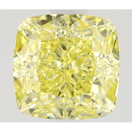 Diament o barwie fantazyjnej szlif poduszkowy modyfikowany, 0.9ct, VVS2, Fancy Intense Yellow, GIA 2506668977