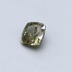 Diament o barwie fantazyjnej szlif poduszkowy brylantowy, 0.31ct, VVS2, Fancy Deep Grayish Greenish Yellow, GIA 2376129988