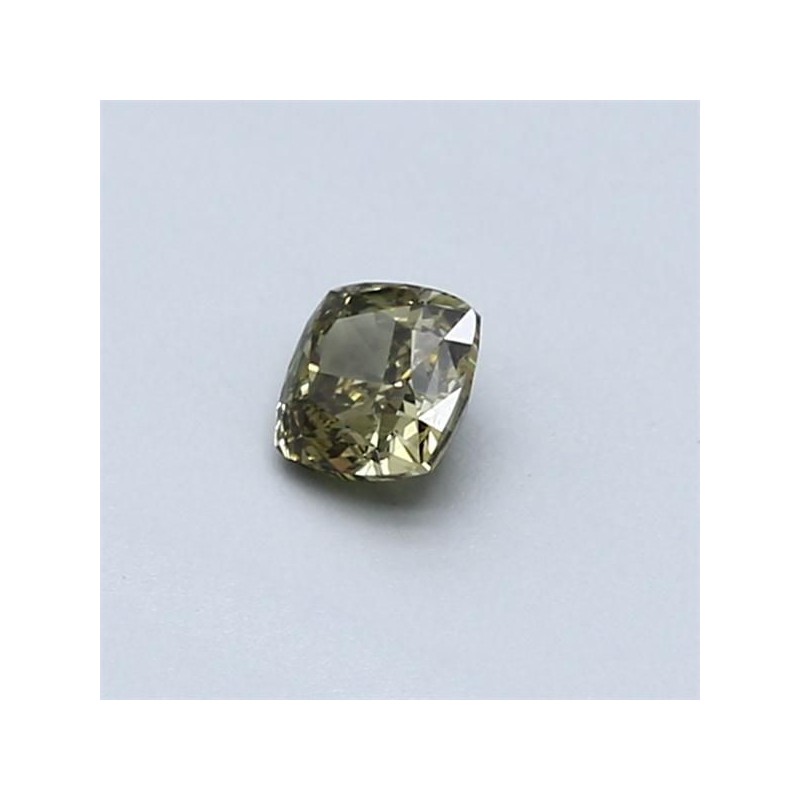 Diament o barwie fantazyjnej szlif poduszkowy brylantowy, 0.31ct, VVS2, Fancy Deep Grayish Greenish Yellow, GIA 2376129988