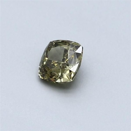 Diament o barwie fantazyjnej szlif poduszkowy brylantowy, 0.31ct, VVS2, Fancy Deep Grayish Greenish Yellow, GIA 2376129988