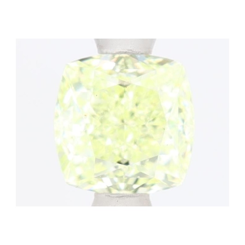 Diament o barwie fantazyjnej szlif poduszkowy brylantowy, 1ct, SI1, Fancy Yellow Green, GIA 6491060119