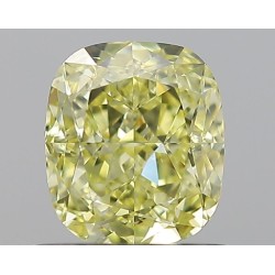 Diament o barwie fantazyjnej szlif poduszkowy modyfikowany, 1.01ct, VVS1, Fancy Yellow, GIA 6233009166