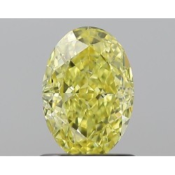 Diament o barwie fantazyjnej szlif owalny, 1.07ct, SI1, Fancy Intense Yellow, GIA 2221980397