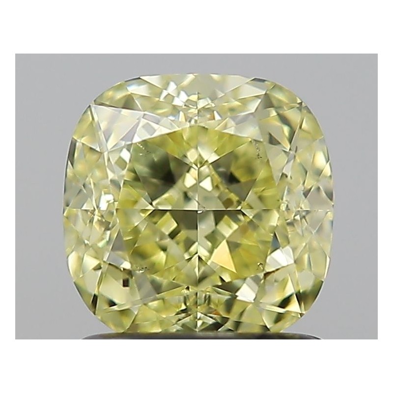 Diament o barwie fantazyjnej szlif poduszkowy modyfikowany, 1.34ct, SI1, Fancy Yellow, GIA 1236027890