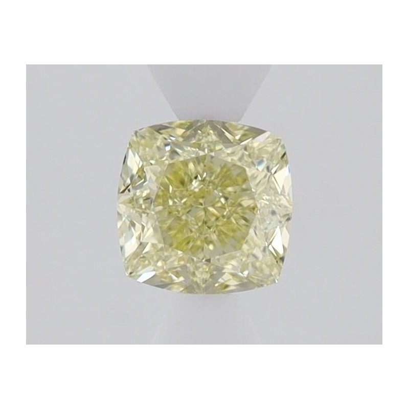 Diament o barwie fantazyjnej szlif poduszkowy brylantowy, 0.68ct, VS1, Fancy Light Yellow, GIA 1509599872