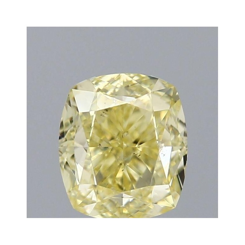 Diament o barwie fantazyjnej szlif poduszkowy brylantowy, 0.5ct, SI1, Fancy Yellow, GIA 2215414245