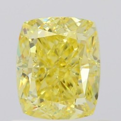 Diament o barwie fantazyjnej szlif poduszkowy modyfikowany, 1ct, SI1, Fancy Intense Yellow, GIA 6501041527