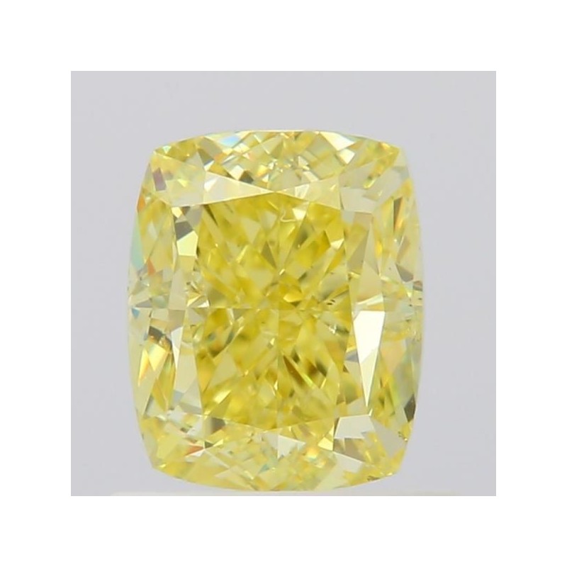 Diament o barwie fantazyjnej szlif poduszkowy modyfikowany, 1ct, SI1, Fancy Intense Yellow, GIA 6501041527