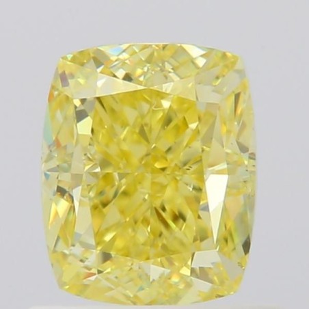 Diament o barwie fantazyjnej szlif poduszkowy modyfikowany, 1ct, SI1, Fancy Intense Yellow, GIA 6501041527