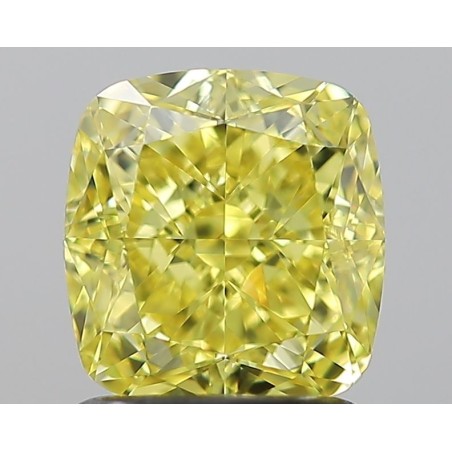 Diament o barwie fantazyjnej szlif poduszkowy modyfikowany, 1.53ct, VVS1, Fancy Vivid Yellow, GIA 6234088586