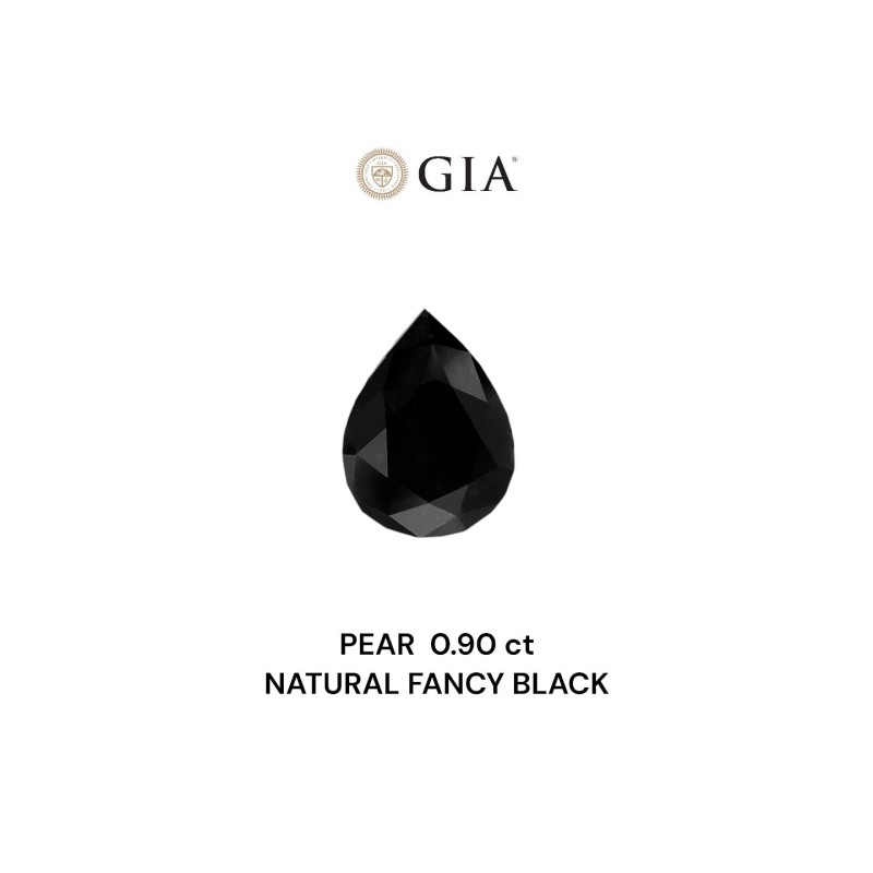 Diament o barwie fantazyjnej szlif gruszkowy, 0.9ct, VVS2, Fancy Black, GIA 5231319242 Diament o barwie fantazyjnej szlif gruszkowy, 0.9ct, VVS2, Fancy Black, GIA 5231319242