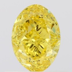 Diament o barwie fantazyjnej szlif owalny, 0.62ct, SI1, Fancy Intense Yellow, GIA 7523261985