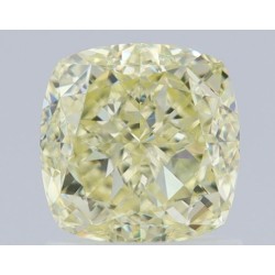 Diament o barwie fantazyjnej szlif poduszkowy modyfikowany, 1.52ct, VS1, Fancy Light Yellow, GIA 5463313237