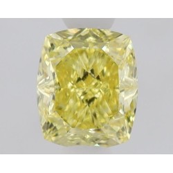 Diament o barwie fantazyjnej szlif poduszkowy brylantowy, 1ct, VVS1, Fancy Intense Yellow, GIA 6512048123