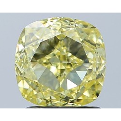 Diament o barwie fantazyjnej szlif poduszkowy modyfikowany, 2ct, VVS2, Fancy Yellow, GIA 7526237846