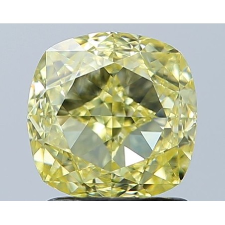 Diament o barwie fantazyjnej szlif poduszkowy modyfikowany, 2ct, VVS2, Fancy Yellow, GIA 7526237846