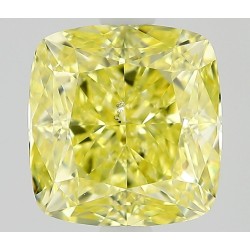 Diament o barwie fantazyjnej szlif poduszkowy modyfikowany, 1.03ct, SI2, Fancy Intense Yellow, GIA 1513087164
