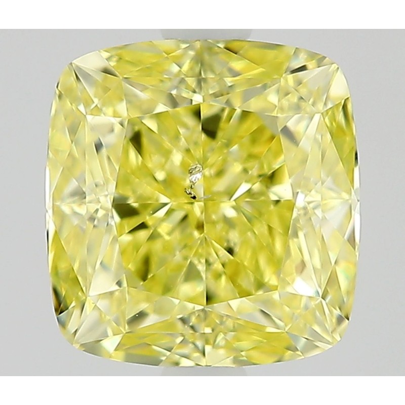 Diament o barwie fantazyjnej szlif poduszkowy modyfikowany, 1.03ct, SI2, Fancy Intense Yellow, GIA 1513087164
