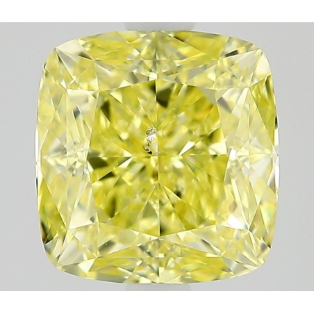 Diament o barwie fantazyjnej szlif poduszkowy modyfikowany, 1.03ct, SI2, Fancy Intense Yellow, GIA 1513087164