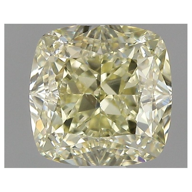 Diament o barwie fantazyjnej szlif poduszkowy brylantowy, 0.9ct, VS2, Fancy Light Yellow, GIA 2185178336