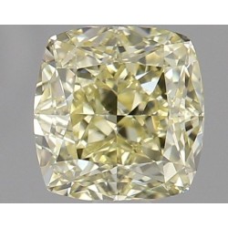 Diament o barwie fantazyjnej szlif poduszkowy brylantowy, 0.8ct, VVS2, Fancy Light Yellow, GIA 2196072909