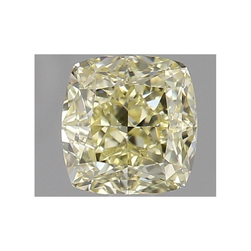 Diament o barwie fantazyjnej szlif poduszkowy brylantowy, 0.8ct, VVS2, Fancy Light Yellow, GIA 2196072909