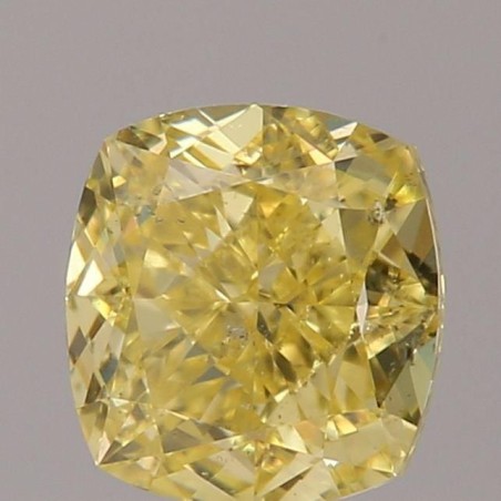 Diament o barwie fantazyjnej szlif poduszkowy modyfikowany, 0.51ct, SI1, Fancy Intense Yellow, GIA 6213653905