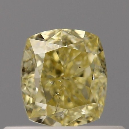 Diament o barwie fantazyjnej szlif poduszkowy modyfikowany, 0.52ct, SI2, Fancy Intense Yellow, GIA 6214654046