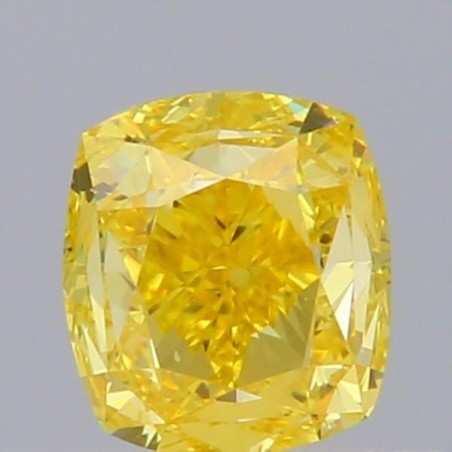 Diament o barwie fantazyjnej szlif poduszkowy modyfikowany, 0.5ct, VS2, Fancy Vivid  Yellow, GIA 5212653997