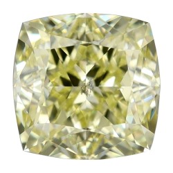 Diament o barwie fantazyjnej szlif poduszkowy modyfikowany, 1ct, SI2, Fancy Yellow, GIA 7456727518