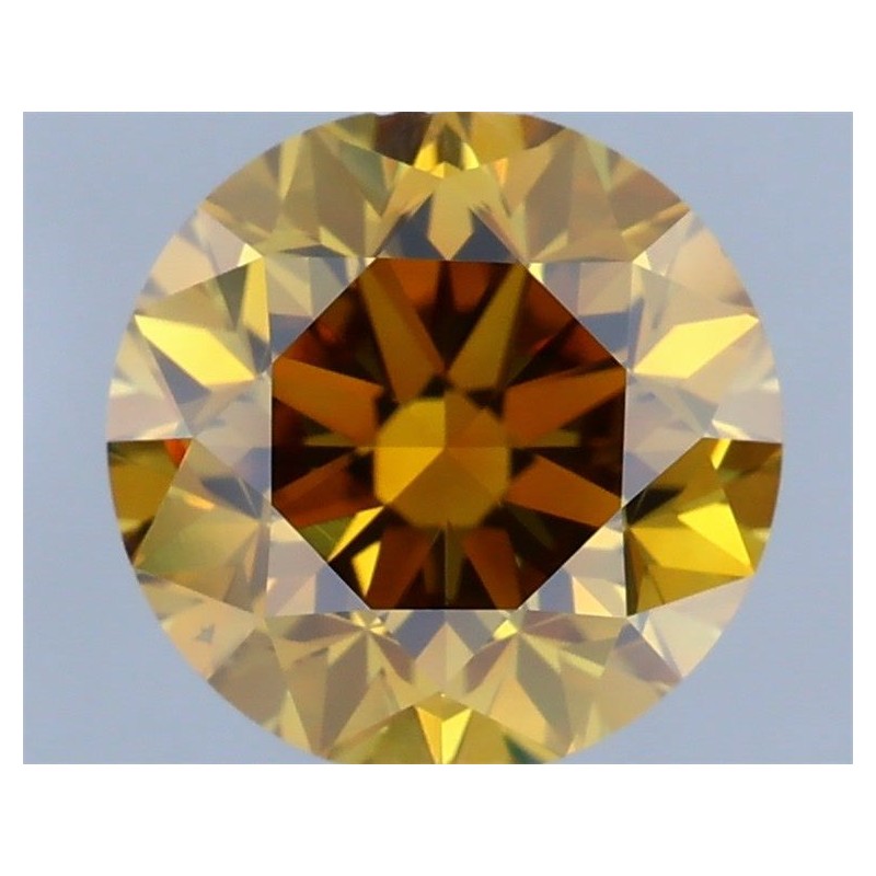 Diament o barwie fantazyjnej szlif okrągły, 1.01ct, VS2, Fancy Deep Brown Yellow, GIA 7452488141