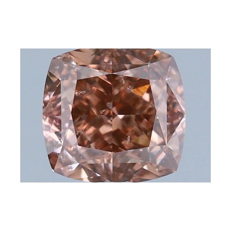 Diament o barwie fantazyjnej szlif poduszkowy brylantowy, 1.01ct, SI2, Fancy Deep Brown Pink, GIA 7446579128