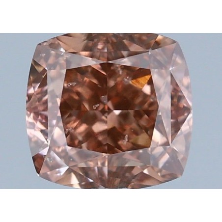 Diament o barwie fantazyjnej szlif poduszkowy brylantowy, 1.01ct, SI2, Fancy Deep Brown Pink, GIA 7446579128