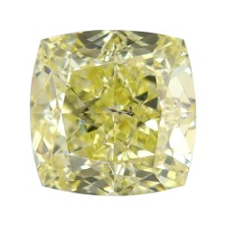 Diament o barwie fantazyjnej szlif poduszkowy modyfikowany, 1.03ct, SI2, Fancy Yellow, GIA 6452770817