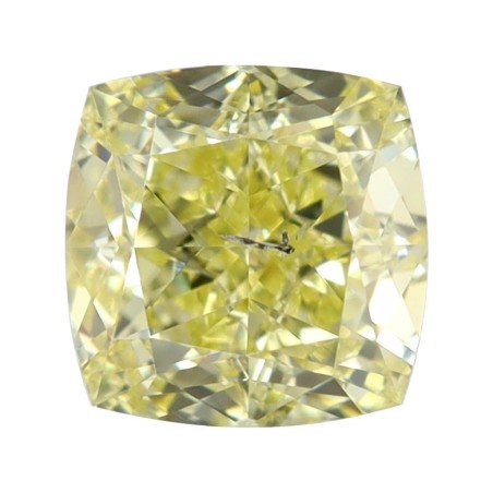 Diament o barwie fantazyjnej szlif poduszkowy modyfikowany, 1.03ct, SI2, Fancy Yellow, GIA 6452770817