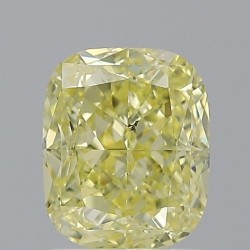 Diament o barwie fantazyjnej szlif poduszkowy modyfikowany, 1.12ct, SI2, Fancy Yellow, GIA 2231337101