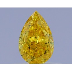 Diament o barwie fantazyjnej szlif gruszkowy, 0.56ct, VVS2, Fancy Vivid Yellow, GIA 7461761575