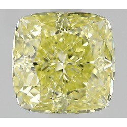 Diament o barwie fantazyjnej szlif poduszkowy modyfikowany, 1.23ct, VS1, Fancy Intense Yellow, GIA 6502684900